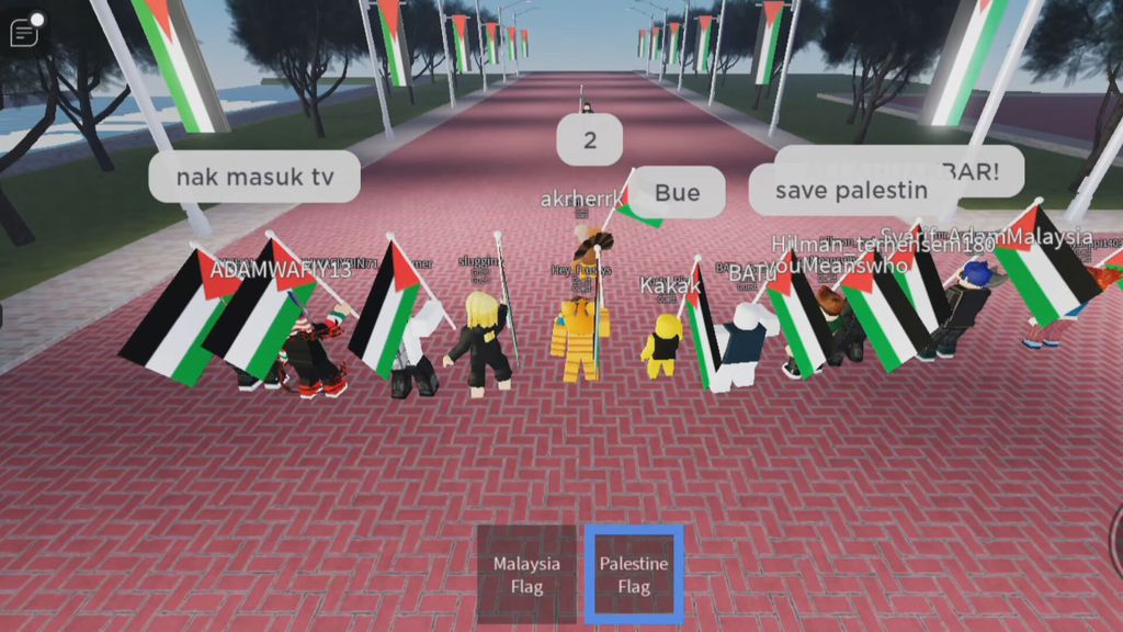 Malesia protesters on Roblox